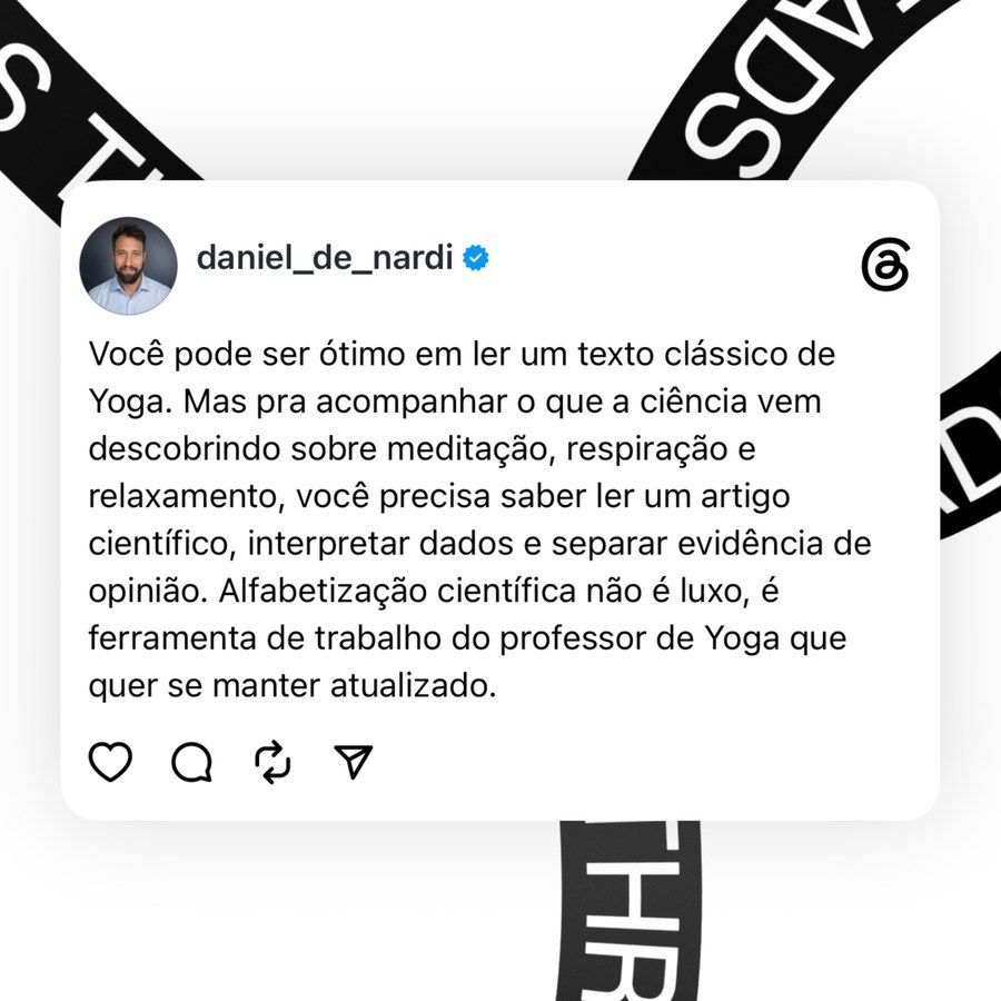 Publica&ccedil;&atilde;o do Prof. Daniel De Nardi sobre alfabetiza&ccedil;&atilde;o cient&iacute;fica para professores de Yoga